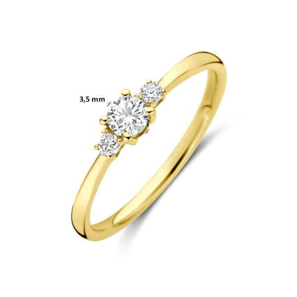 ring lab grown diamant 0.25ct h si 14K geelgoud - Afbeelding 5