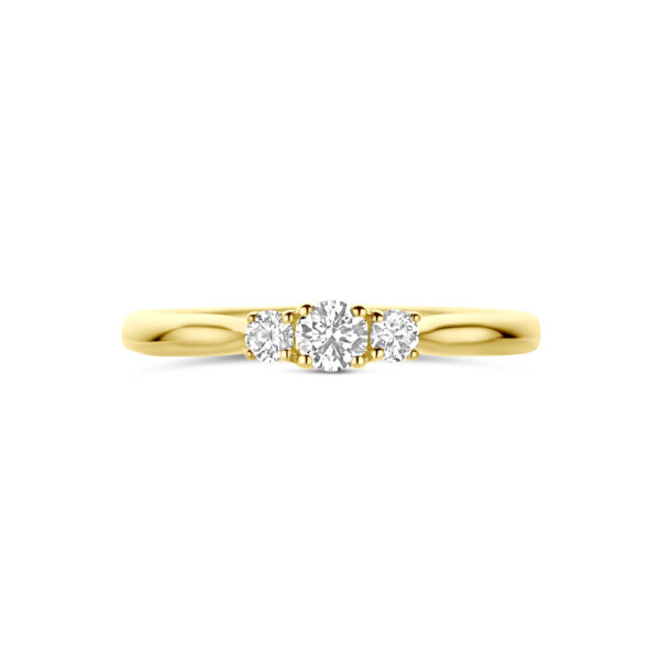 ring lab grown diamant 0.26ct g vs 14K geelgoud - Afbeelding 4