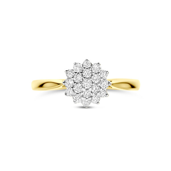 ring lab grown diamant 0.33ct h si 14K bicolor goud geel/wit - Afbeelding 4