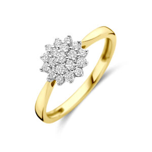 ring lab grown diamant 0.33ct h si 14K bicolor goud geel/wit