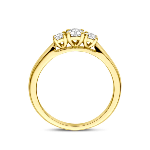ring lab grown diamant 0.45ct g vs 14K geelgoud - Afbeelding 3
