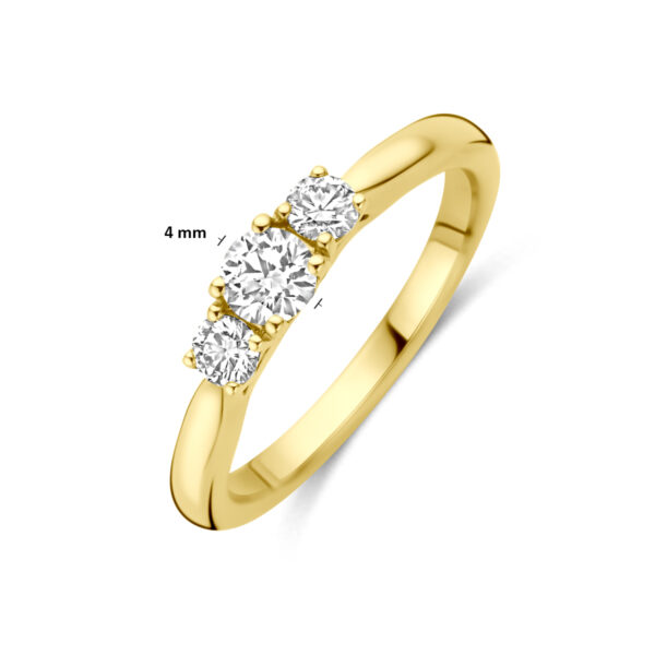 ring lab grown diamant 0.45ct g vs 14K geelgoud - Afbeelding 5