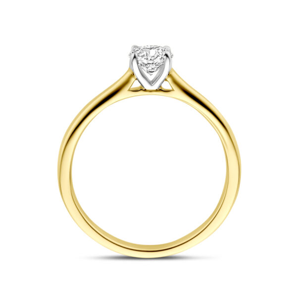 ring lab grown diamant 0.50ct h si 14K bicolor goud geel/wit - Afbeelding 3