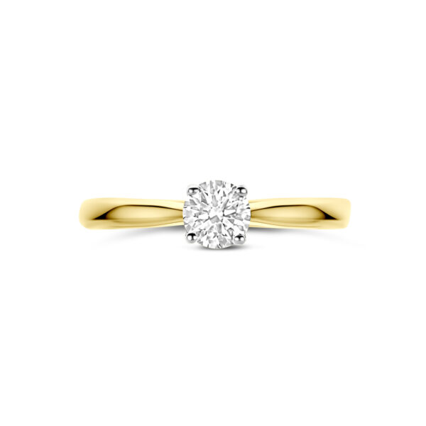 ring lab grown diamant 0.50ct h si 14K bicolor goud geel/wit - Afbeelding 4