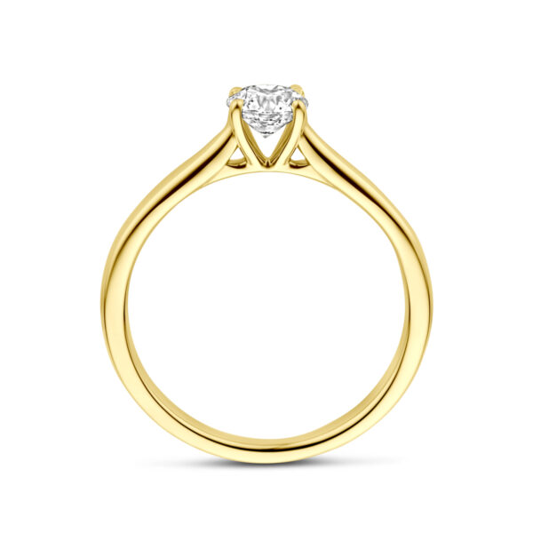 ring lab grown diamant 0.50ct h si 14K geelgoud - Afbeelding 3