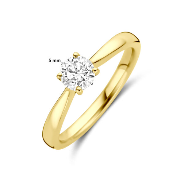 ring lab grown diamant 0.50ct h si 14K geelgoud - Afbeelding 5