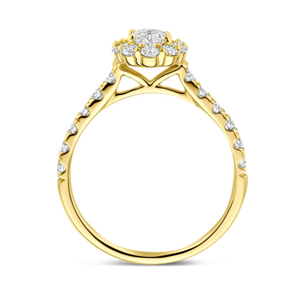 ring lab grown diamant 1.29ct h si 14K geelgoud - Afbeelding 3