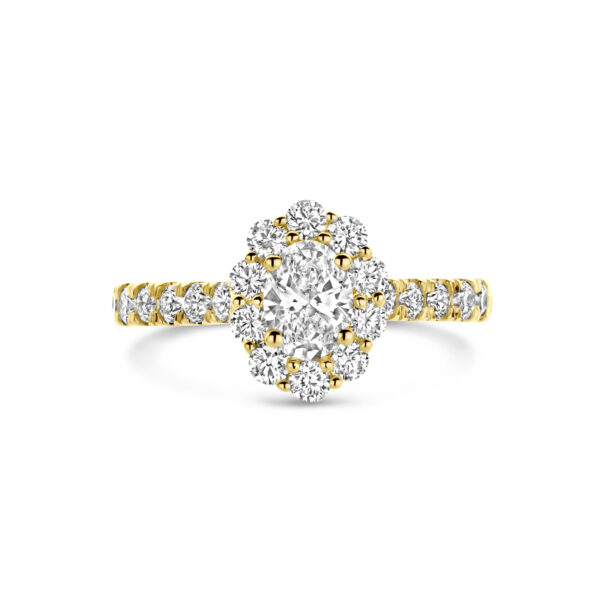 ring lab grown diamant 1.29ct h si 14K geelgoud - Afbeelding 4