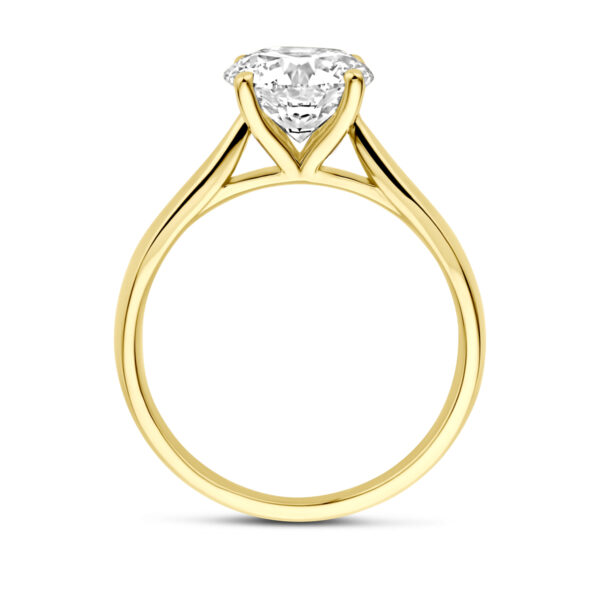ring lab grown diamant 2.00ct h si 14K geelgoud - Afbeelding 3