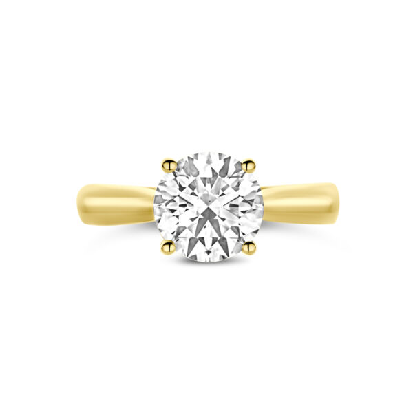 ring lab grown diamant 2.00ct h si 14K geelgoud - Afbeelding 4