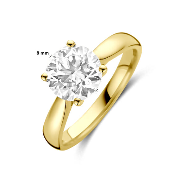 ring lab grown diamant 2.00ct h si 14K geelgoud - Afbeelding 5
