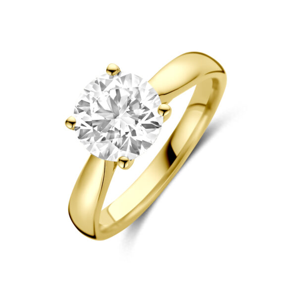 ring lab grown diamant 2.00ct h si 14K geelgoud