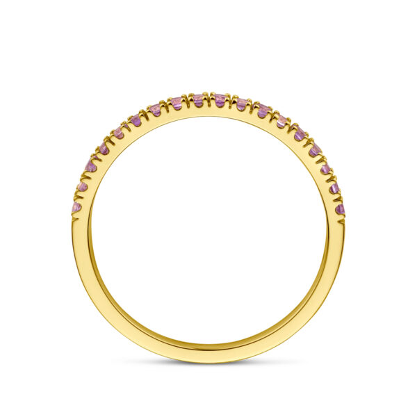 ring met geboortesteen licht amethist juni 14K geelgoud - Afbeelding 3