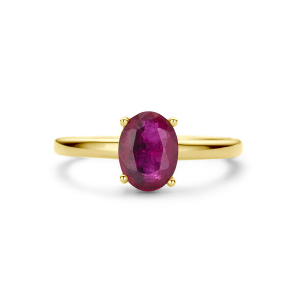 ring robijn 14K geelgoud - Afbeelding 4