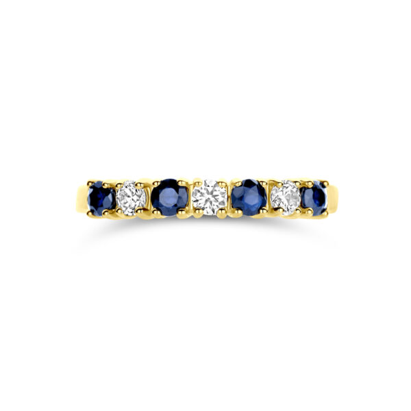 ring saffier en zirkonia 14K geelgoud - Afbeelding 4