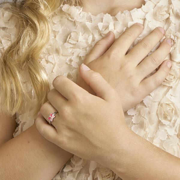 ring vlinder zilver gerhodineerd - Afbeelding 2