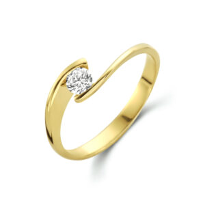 ring zirkonia 14K geelgoud