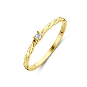 ring zirkonia 14K geelgoud