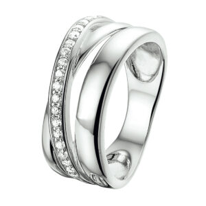ring zirkonia zilver gerhodineerd