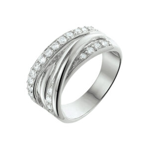 ring zirkonia zilver gerhodineerd