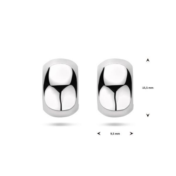 stekeroorringen 15.5 mm zilver gerhodineerd - Afbeelding 4