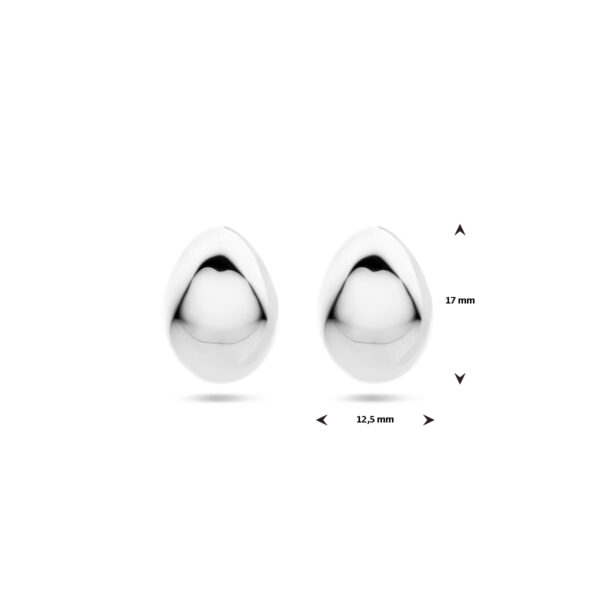 stekeroorringen 17 mm zilver gerhodineerd - Afbeelding 4