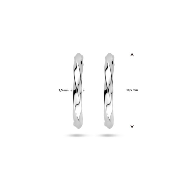 stekeroorringen gedraaid 18,5 mm zilver gerhodineerd - Afbeelding 4