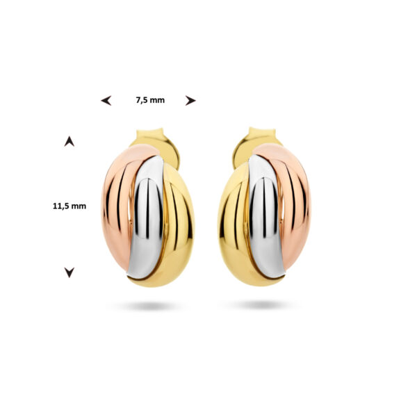stekeroorringen tricolor 14K tricolor goud - Afbeelding 4