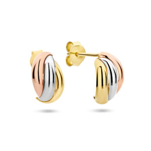 stekeroorringen tricolor 14K tricolor goud