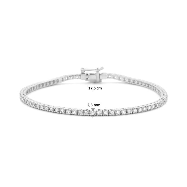 tennisarmband diamant 2.00ct h si 2,3 mm 17,5 cm 14K witgoud - Afbeelding 3
