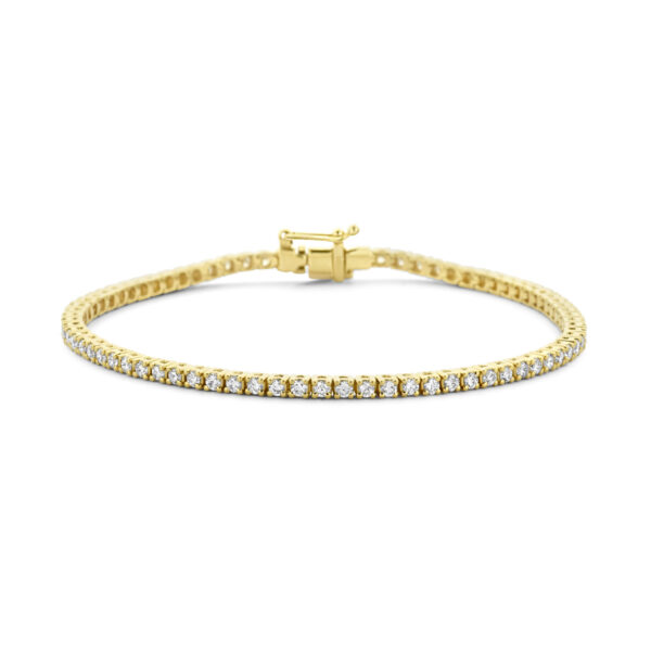 tennisarmband lab grown diamant 2.00ct g si 2,3 mm 17,5 cm 14K geelgoud