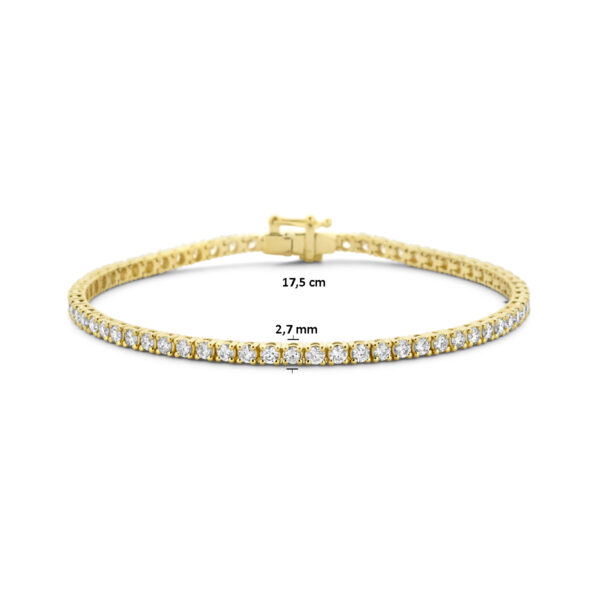 tennisarmband lab grown diamant 3.00ct g si 2,7 mm 17,5 cm 14K geelgoud - Afbeelding 3
