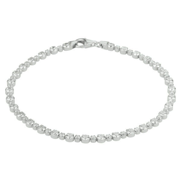 tennisarmband zirkonia 3,0 mm 18 cm zilver gerhodineerd