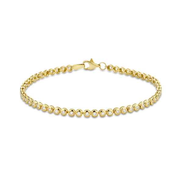 tennisarmband zirkonia 3,0 mm 19 cm 14K geelgoud