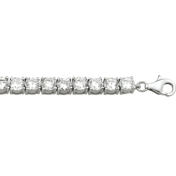 tennisarmband zirkonia 5,2 mm 18,5 cm zilver gerhodineerd