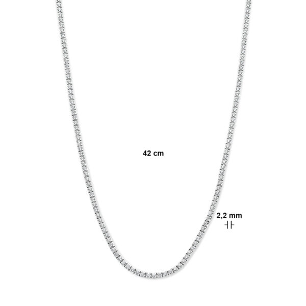 tenniscollier diamant 3.00ct h si 2,2 mm 42 cm 14K witgoud - Afbeelding 4
