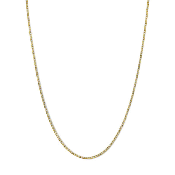 tenniscollier lab grown diamant 2.00ct g si 1,9 mm 42 cm 14K geelgoud