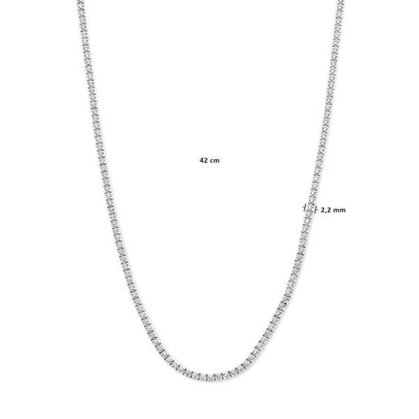 tenniscollier lab grown diamant 3.00ct g si 2,2 mm 42 cm 14K witgoud - Afbeelding 4