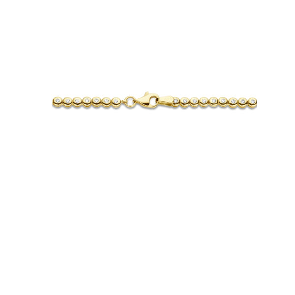 tenniscollier zirkonia 3,0 mm 45 cm 14K geelgoud - Afbeelding 3