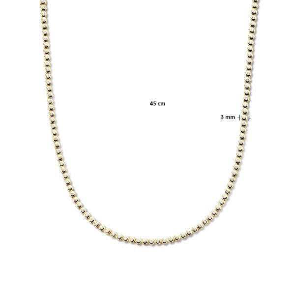 tenniscollier zirkonia 3,0 mm 45 cm 14K geelgoud - Afbeelding 4