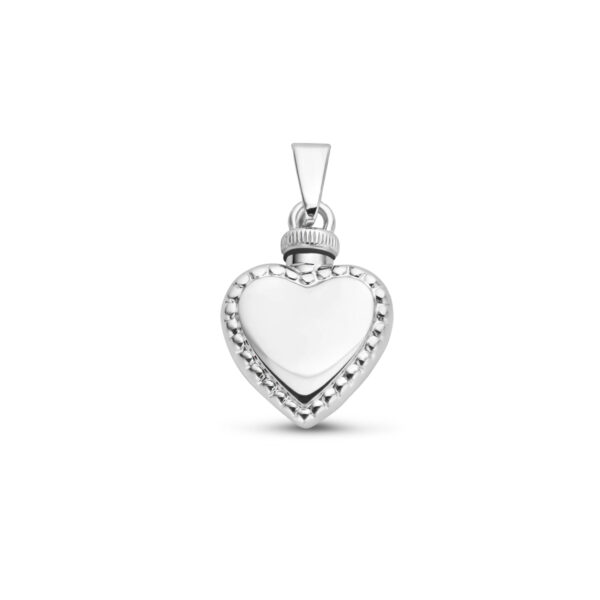 urnhanger hart bolletjes zilver gerhodineerd