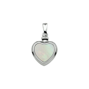urnhanger hart parelmoer zilver gerhodineerd