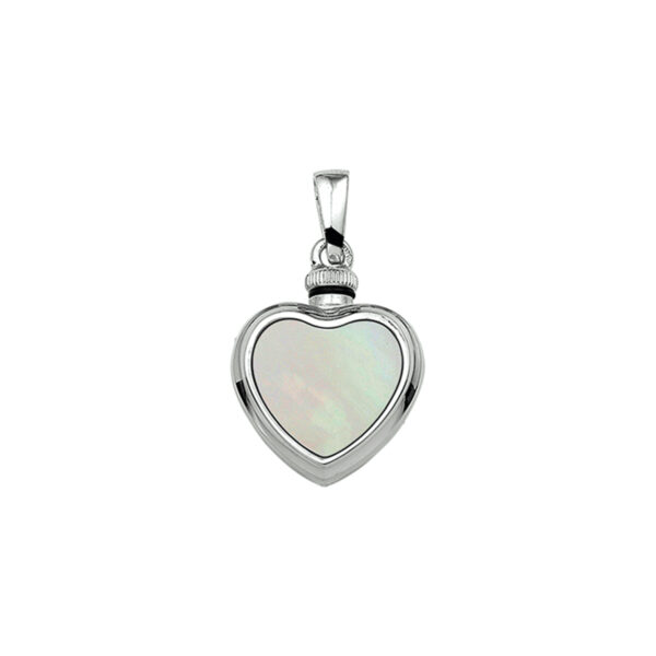 urnhanger hart parelmoer zilver gerhodineerd
