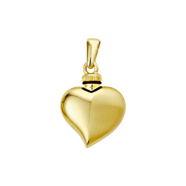 urnhanger hart poli/mat 14K geelgoud