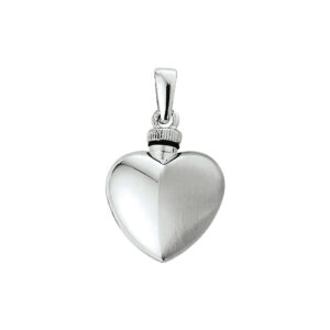 urnhanger hart poli/mat zilver gerhodineerd