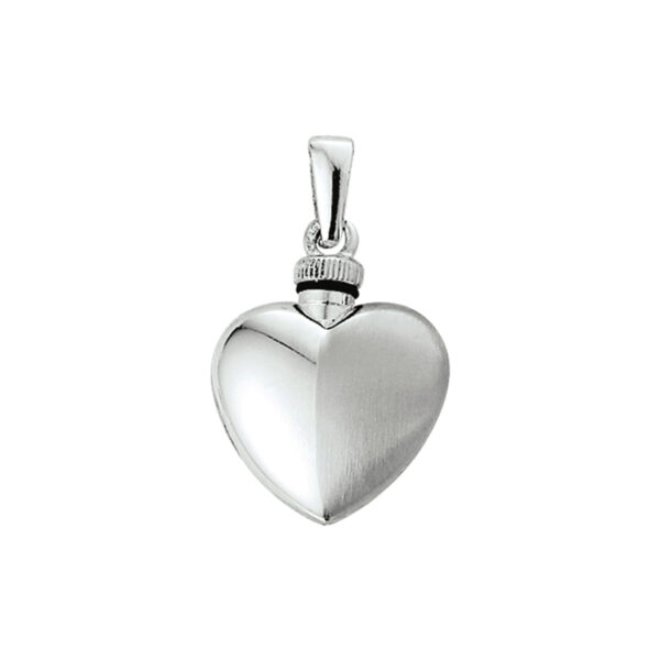 urnhanger hart poli/mat zilver gerhodineerd