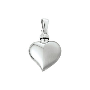 urnhanger hart poli/mat zilver gerhodineerd