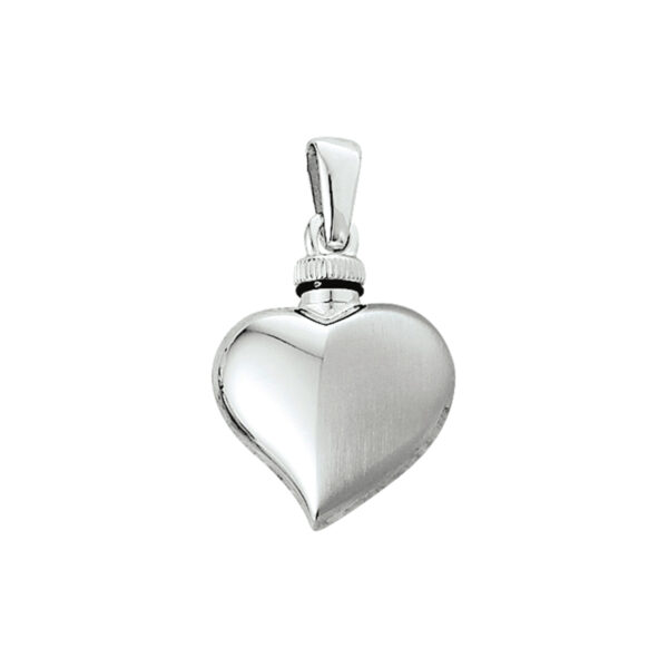 urnhanger hart poli/mat zilver gerhodineerd