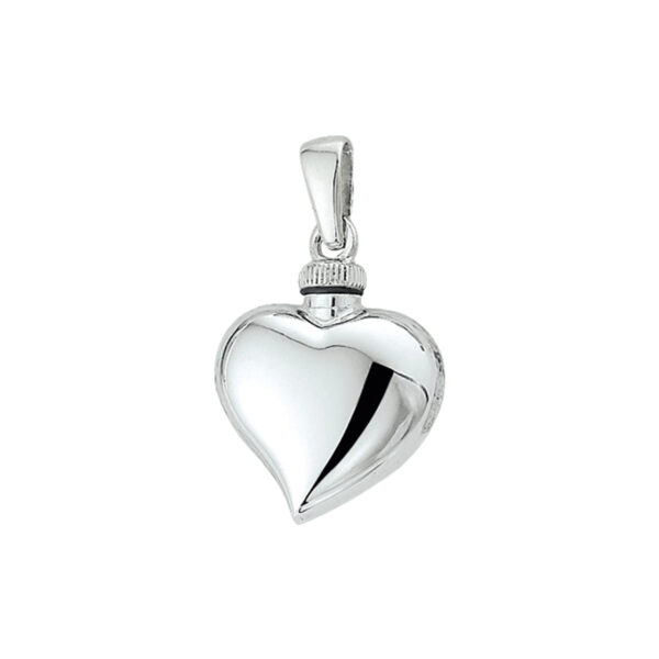 urnhanger hart zilver gerhodineerd