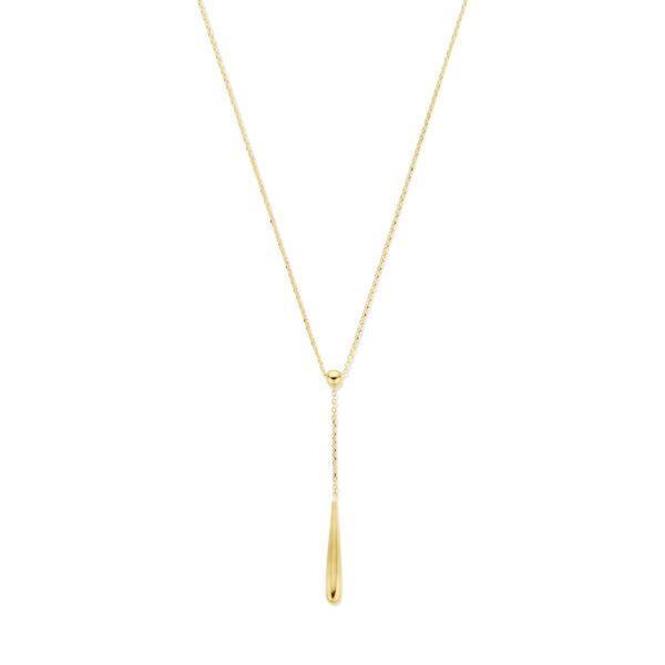 y-collier druppel 43 - 45 - 47 cm 18K geelgoud